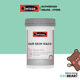 SWISSE HAIR SKIN NAILS 100 TABLETS / Collagen+Hyaluronic Acid / Chlorophyll / Gummies / Hair Nutrition [BaeBear.sg]