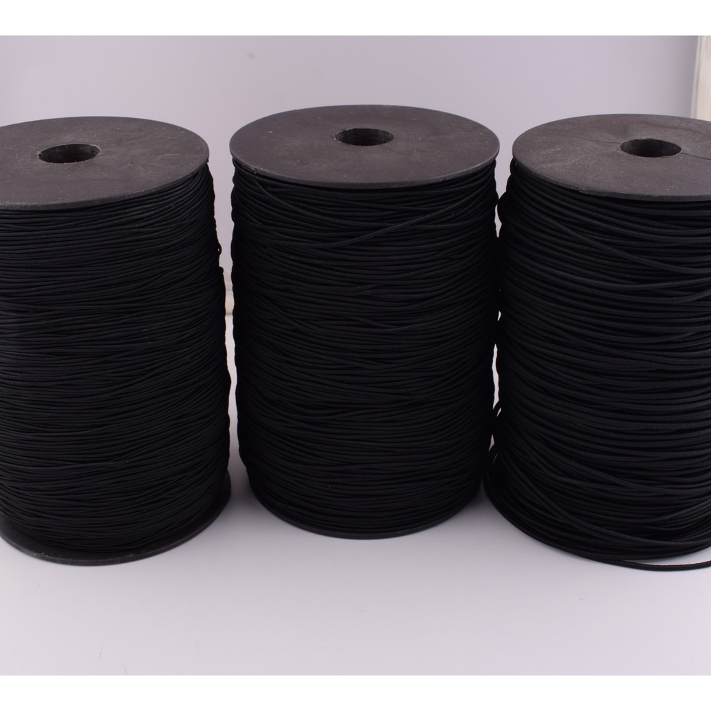 Black Elastic cord,1mm 1.5mm 2mm Round Elastic Draw cord rope,Jewelry