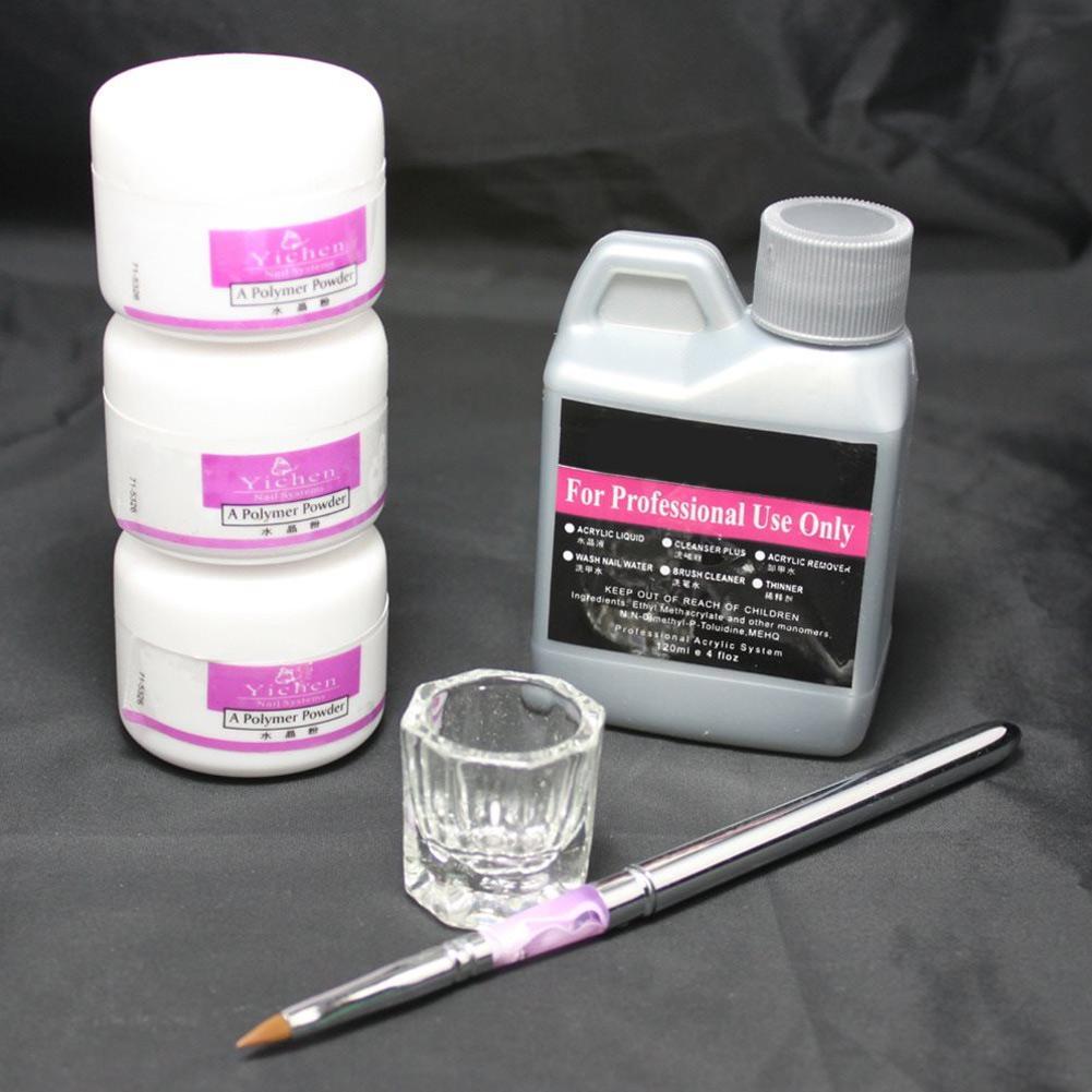 New 6pcs Set Acrylic Powder Acrylic Nail Kit Crystal Nail Polymer Acrylic For Nails Set For Manicure Need Uv Lamp Nail Art Brush Shopee Singapore