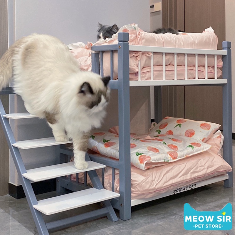 Solid Wood Dog Bed 2 Layer Pet With, Pet Bunk Beds Singapore