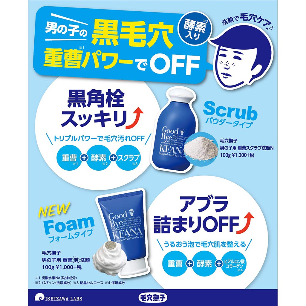 Keana Nadeshiko Baking Soda Scrub Wash Powder Foam 100g For Men Direct From Japan Shopee Singapore