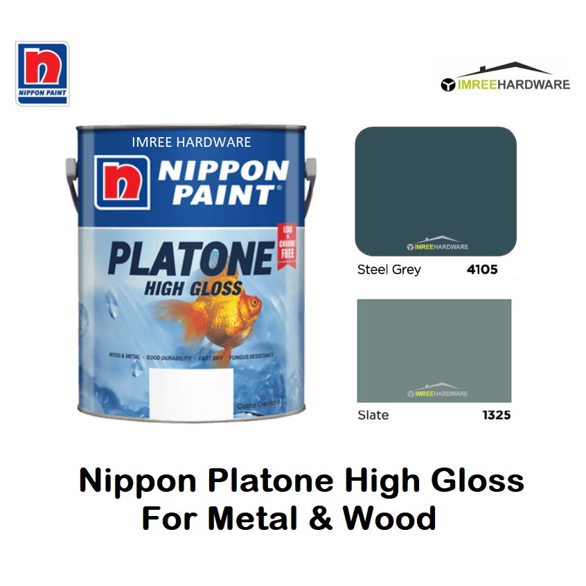 1l Nippon Grey Platone High Gloss Paint For Wood Metal Cat Besi Kayu Kelabu Executive Grey Ash Grey Venus More Shopee Singapore