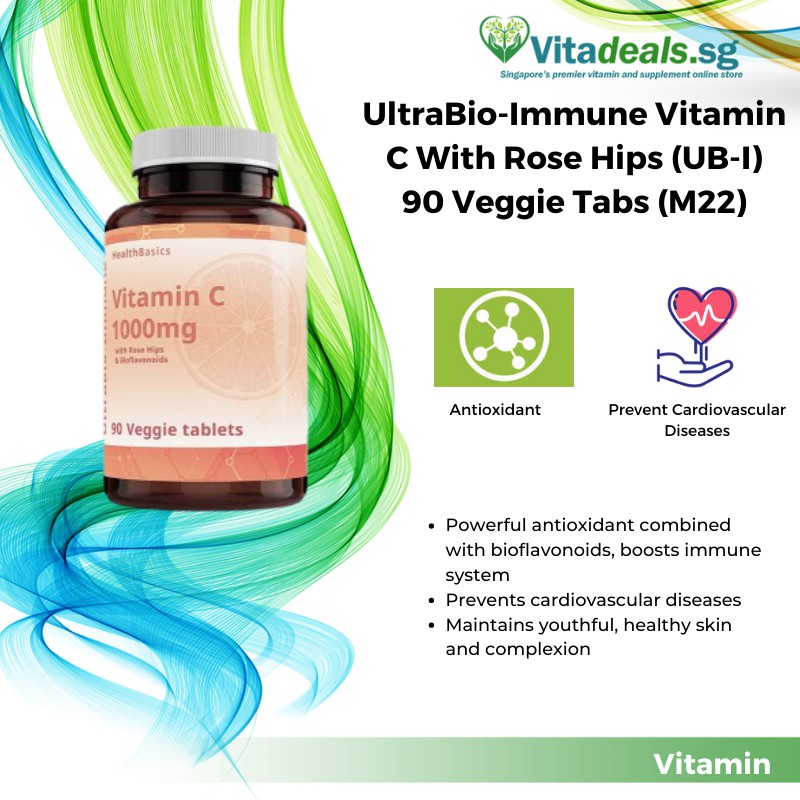 (2Bottle Bundle) UltraBioImmune Vitamin C w Rose Hips (UBI) 1000mg
