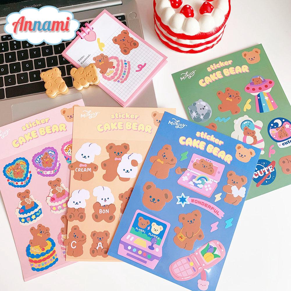 Annami Stickers  INS Korean  Bear Cake DIY Laptop Journal 