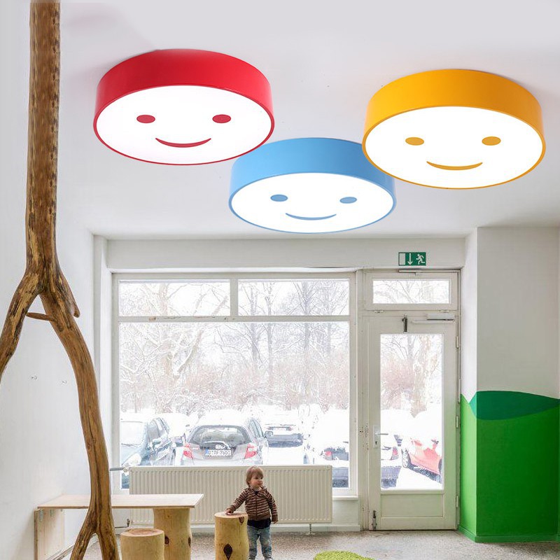 Led Children S Ceiling Light Round Smiley Color Kindergarten Cartoon Lamp