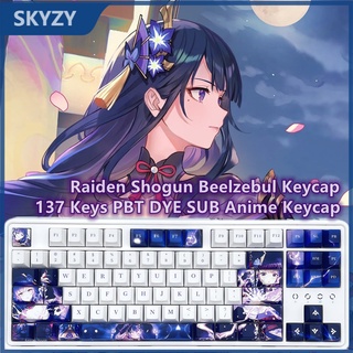 137 Keys Raiden Shogun Keycap Cherry Profile Genshin Impact Beelzebul Anime PBT Dye Sub Mechanical Keyboard Keycap