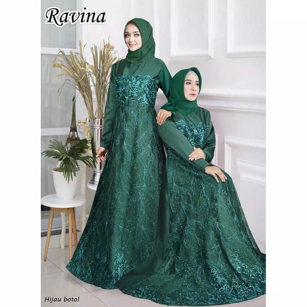 Pre Order Muslimah Ravina V2 Maxi Dress Long Sleeve Gold Green Yellow Pink Blue Grey Red Shopee Singapore