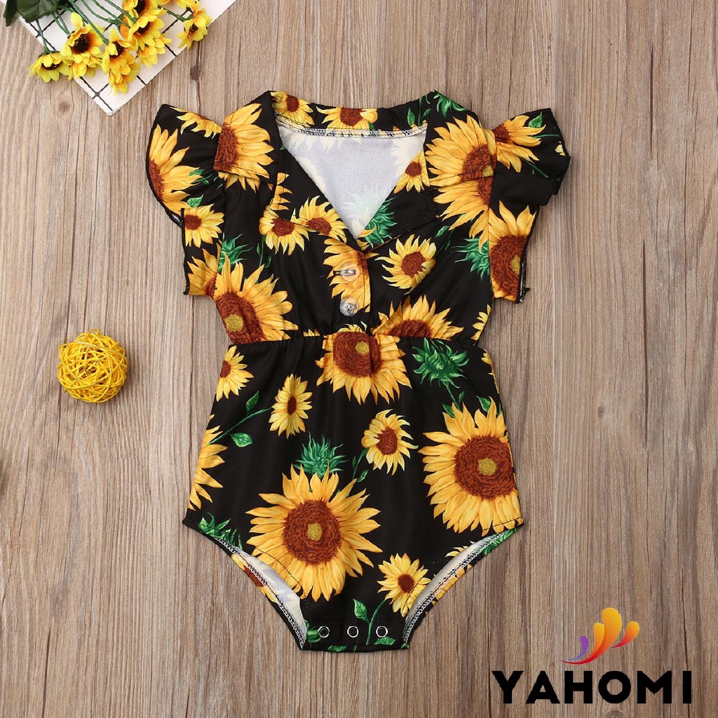 girls sunflower romper