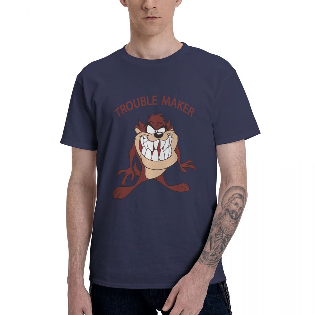 New Vintage Tasmanian Devil Taz Men S Clothing Tshirt Lelaki Baju Tees Premium Cotton Men Tops Short Sleeve Teen Creative Shopee Singapore