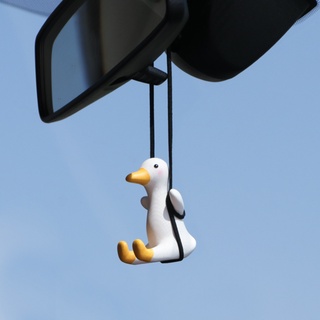 Gypsum Cute Anime Car Accessorie Swing Duck Pendant Auto Rearview Mirror Ornaments Birthday Gift Auto Decoraction