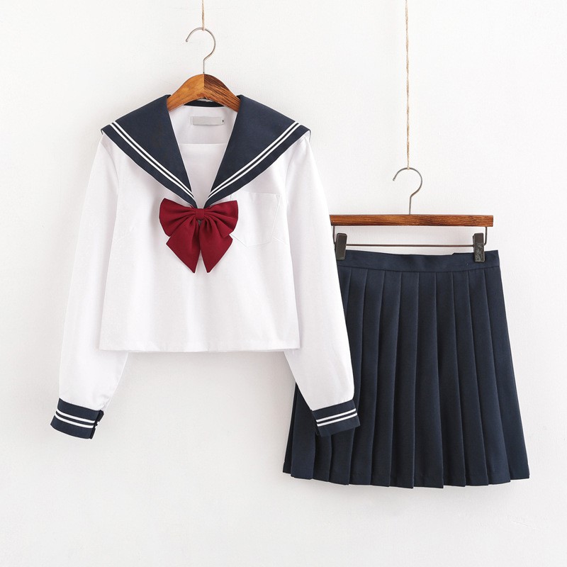 【Ready stock】Japanese sailor suit soft sister JK uniform college style ...