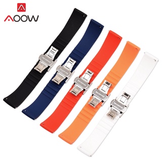 14mm 16mm 18mm 20mm 22mm 24 Soft Silicone Quick Release Watchband High Quality Butterfly Buckle Bracelet Band Strap Accessories #2