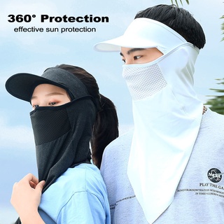 Summer Ice Silk UPF50+ Anti-UV Cycling Face Mask Bicycle Sunscreen Face Cover Men Women Motorcycle Fishing Riding Breathable Sunshade With Hat