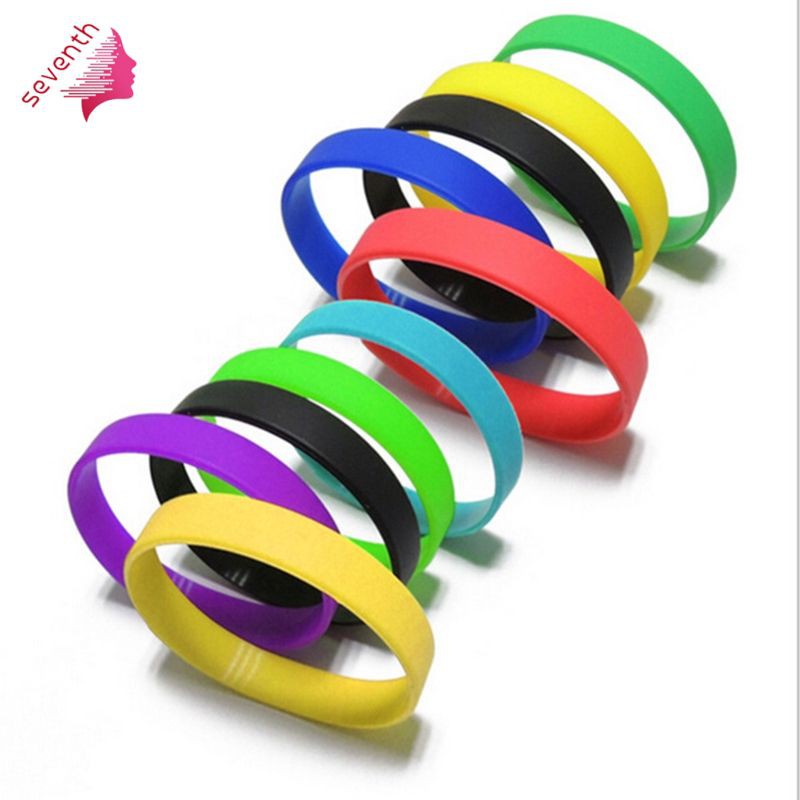 Silicone Rubber Wristband Flexible Wrist Band Cuff Bracelet Sports ...