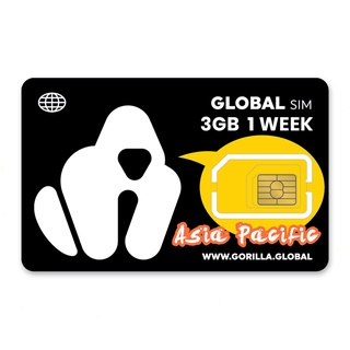 Gorilla Mobile Travel Roaming Data SIM card - Asia 3GB for a Week