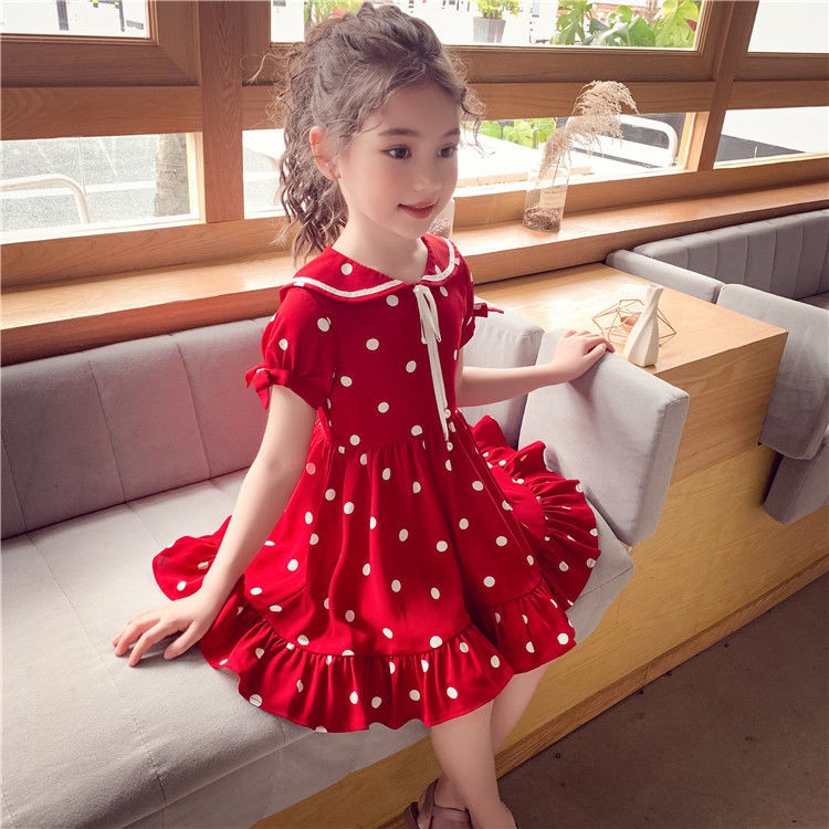 girls red summer dress