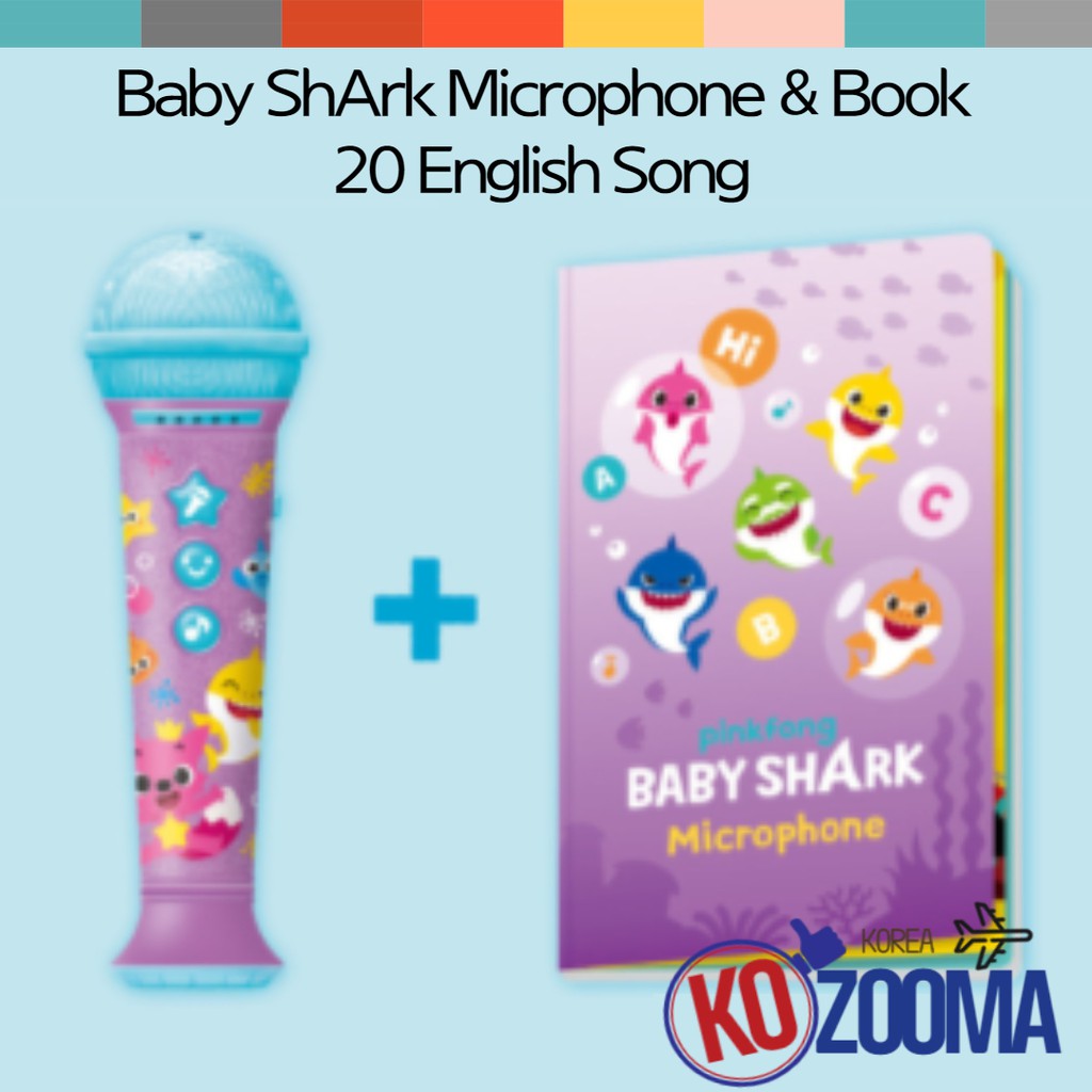 Pinkfong Baby Shark Microphone Book 20 English Kid S Song Musical Toys Shopee Singapore