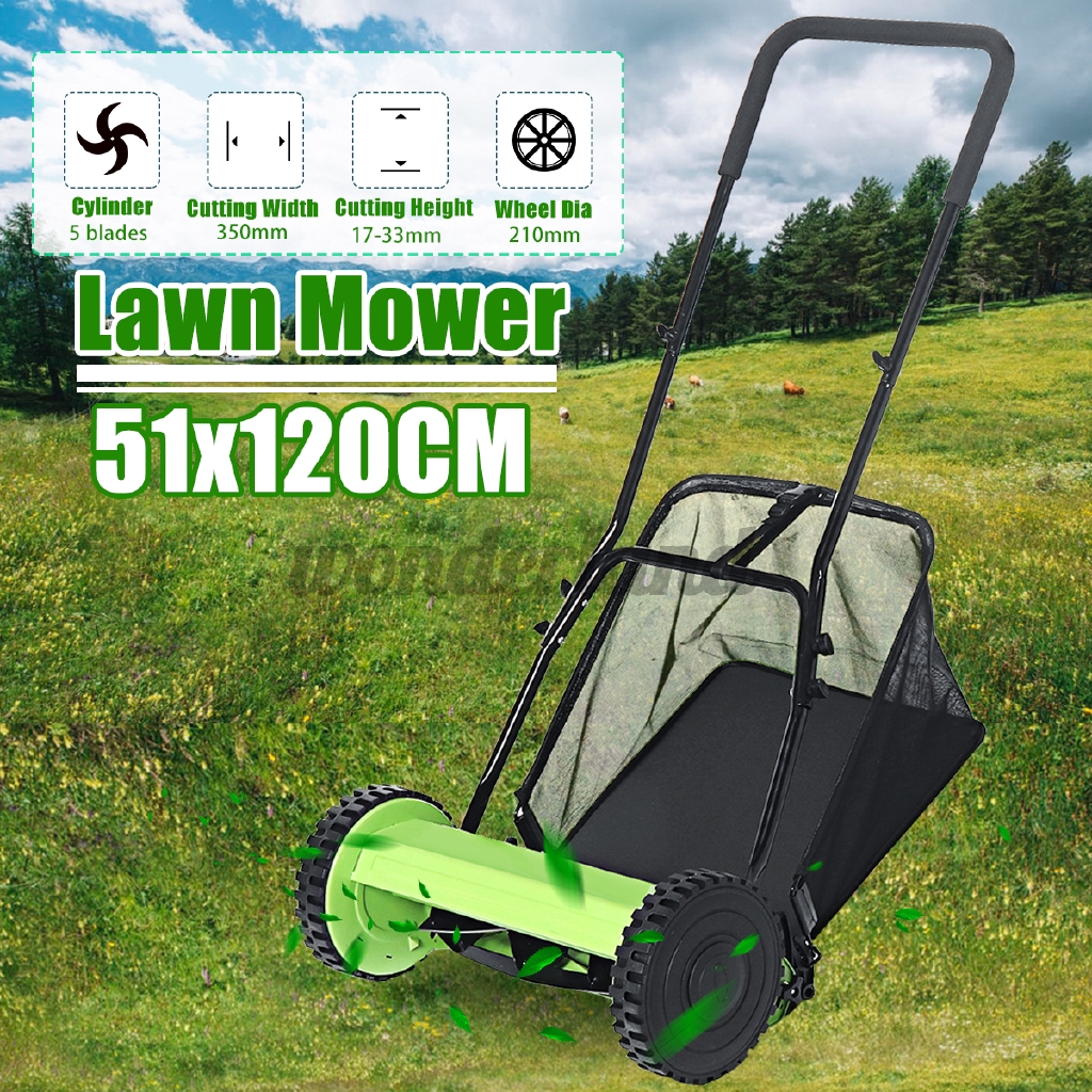 Hand push mower hand push lawn machine 14 inch no engine reel lawn