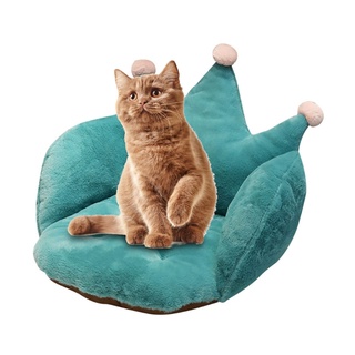 RAN Cat Winter Bed Solid Color Crown Shaped Pet Plush Pillow Stuffed Seat Cushion #5