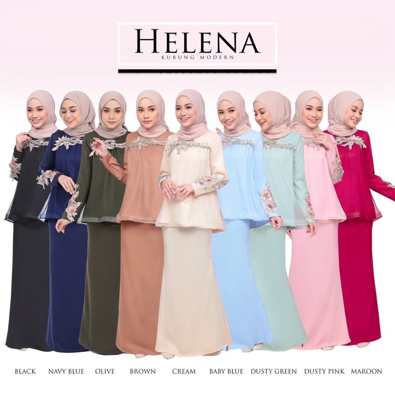 765 Helena Kurung Modern Babydoll Kurung Baju Kurung Plus Size Baju Tunang Baju Nikah Baju Raya Murah Shopee Singapore