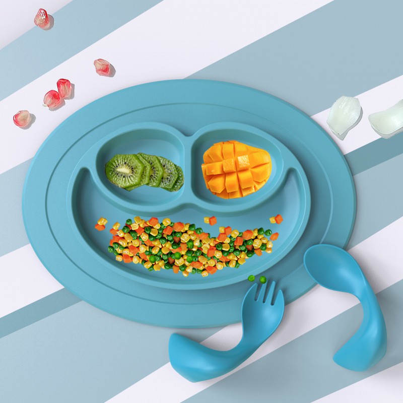 Looktosee Baby Plates Infant Children Tableware Silicone Suction Cup Training To Learn Eat A Spoon Side Dish Bowl Sets Shopee Singapore