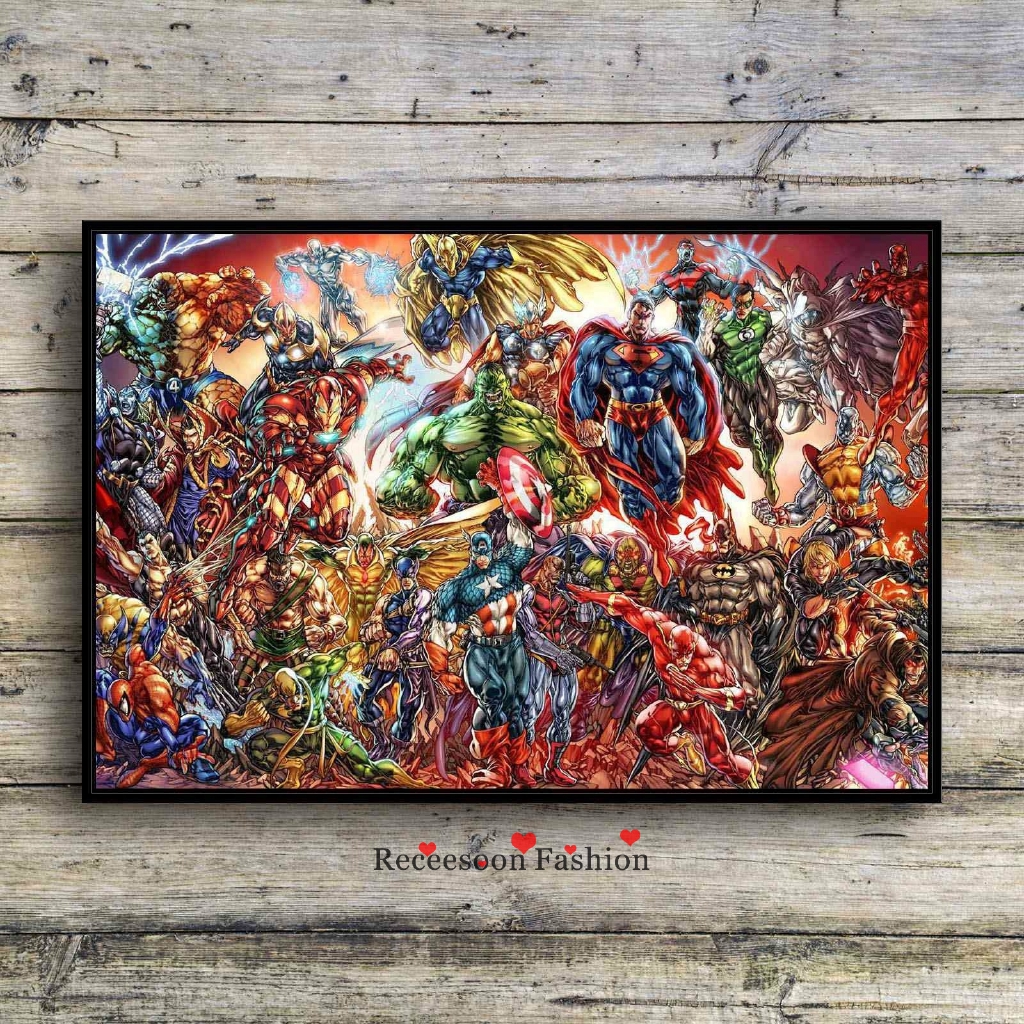Superhero Canvas Painting Marvel Prints Poster Avengers Wall Art Home Decor Gift Shopee Singapore