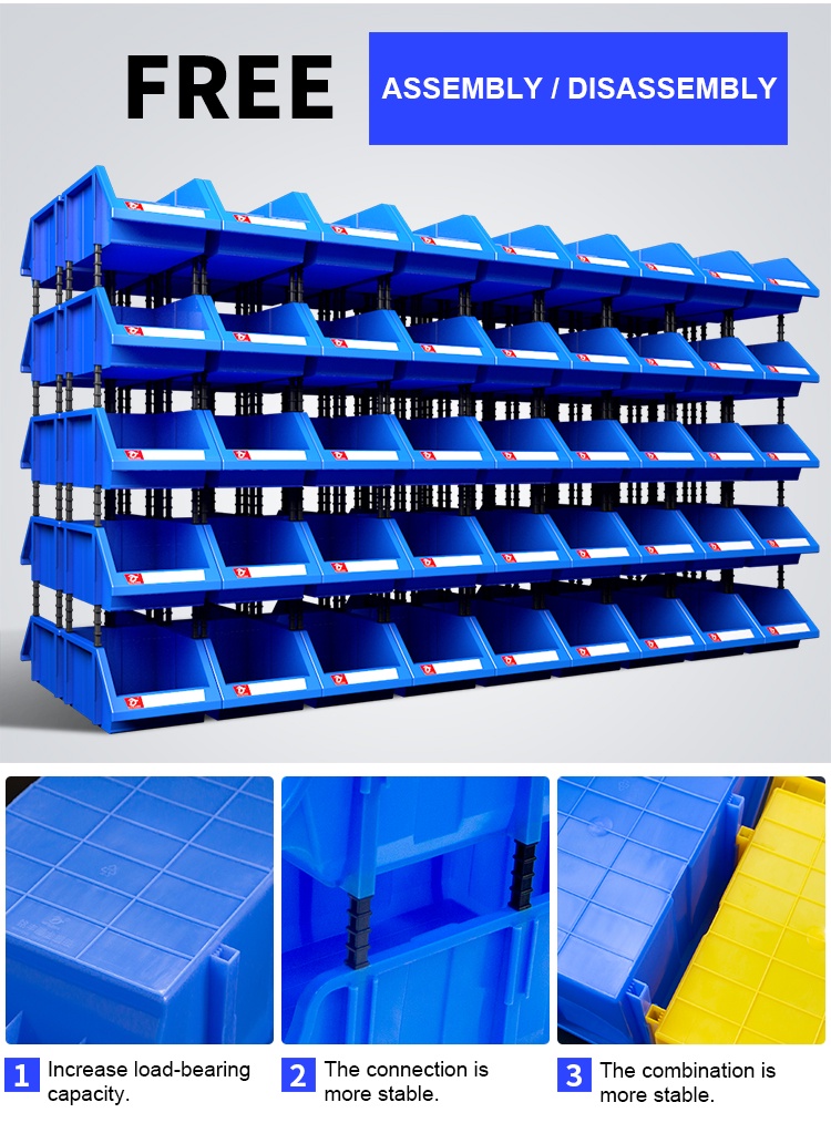 LEADLOONGX Series Plastic stackable parts bin for warehouse Shelf