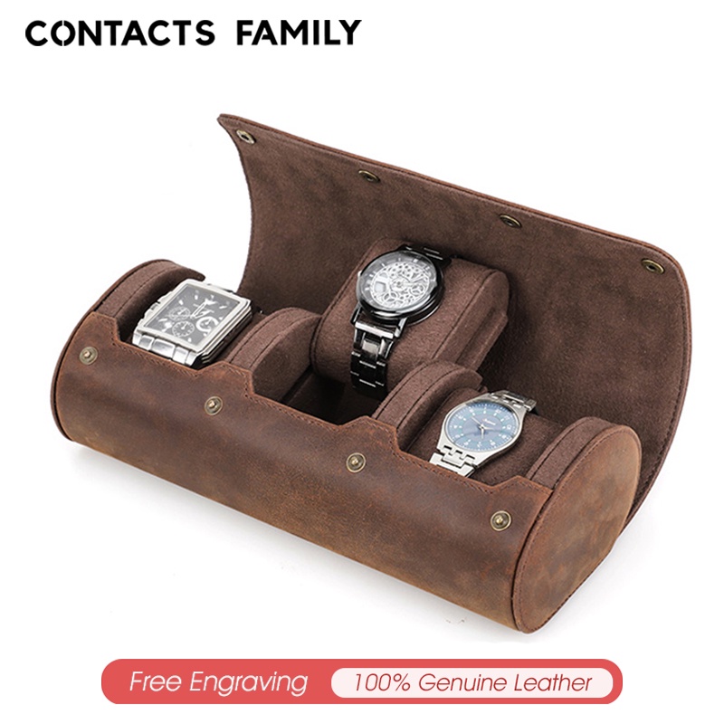 Luxury Watch Roll Box 3 Slots Leather Watch Case Holder For Men Women Watches Organizer Display Jewelry Bracelet Storage