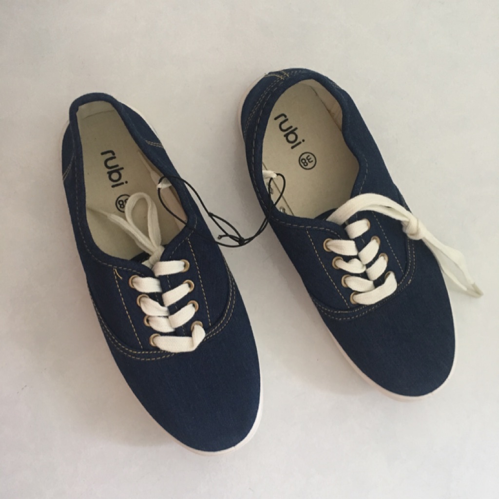 dark blue denim shoes