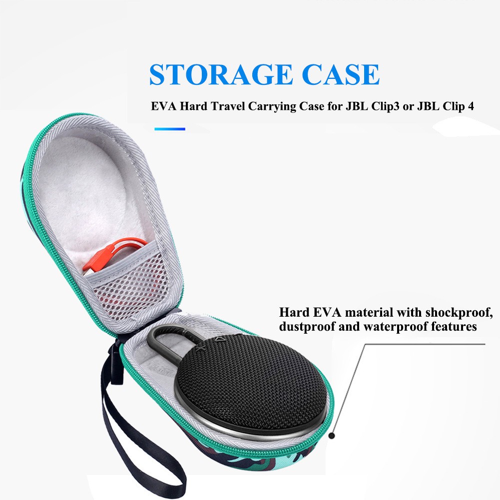 Case Compatible with JBL Clip 4 Portable Bluetooth Speaker Black Silicone Carrying Protective Cover Holder for Waterproof Speakers 