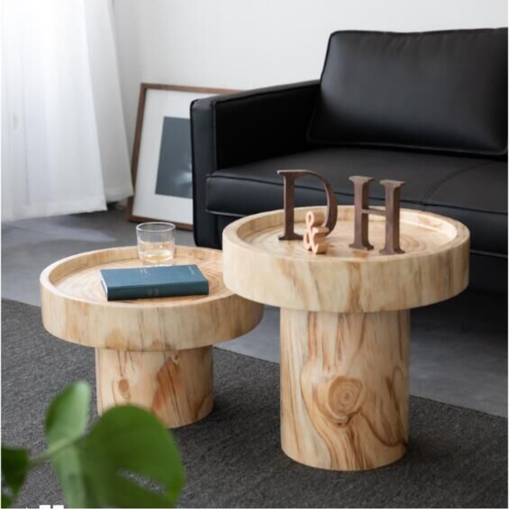 Ss 008 Solid Wood Tree Stump Coffee Table Side Table Shopee Singapore