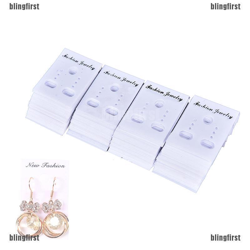 100X Professional Plastic Earring Ear Studs Holder Display Hang Card White HTC 