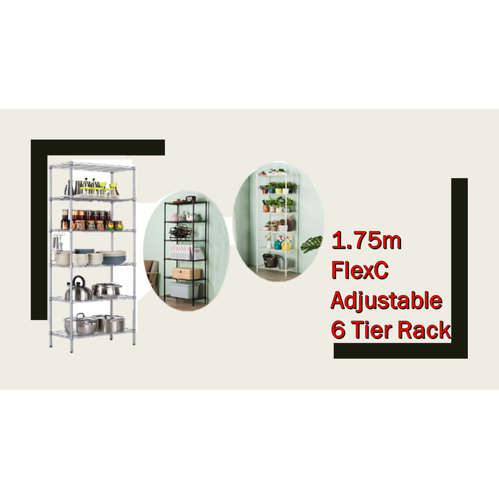 Fx228 Flexc Adjustable 6 Tier Rack 1 75m Shopee Singapore