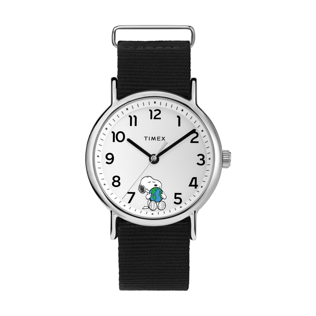 Timex Weekender x Peanuts Take Care 38mm Fabric Strap Watch - Silver-Tone, Black (TW2V07000)