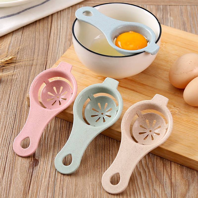 4 Pcs Egg Yolk Separator Long Handle Lovely Egg White Filter for Kitchen Supplies Baking Tool 