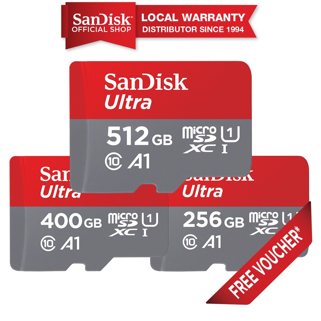 SanDisk Ultra microSDXC UHSI cards 512GB / 400GB / 256GB Shopee