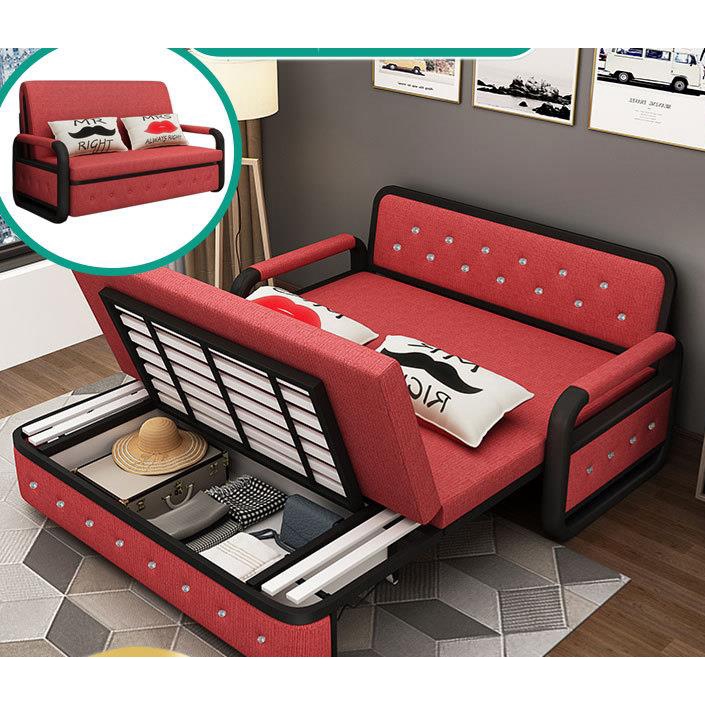 【2 in1】Latex Foldable Sofa Bed Living Room Double Storage Single Small