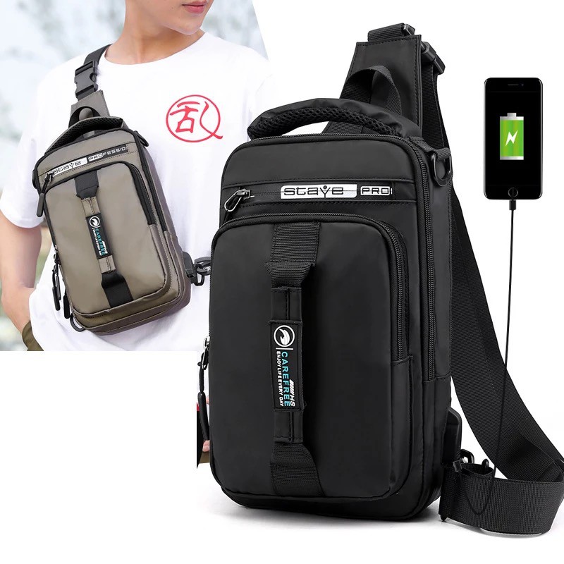 multifunctional chest sling bag for UNISEX men large capacity shoulder ...