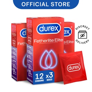 Image of [Bundle of 3] Durex Fetherlite Elite Condoms (extra lubricated) x12