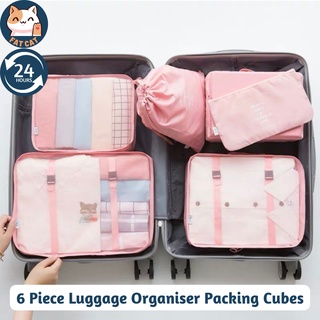 [SG Stock] 6 Piece Luggage Organizer Travel Storage Packing Cubes