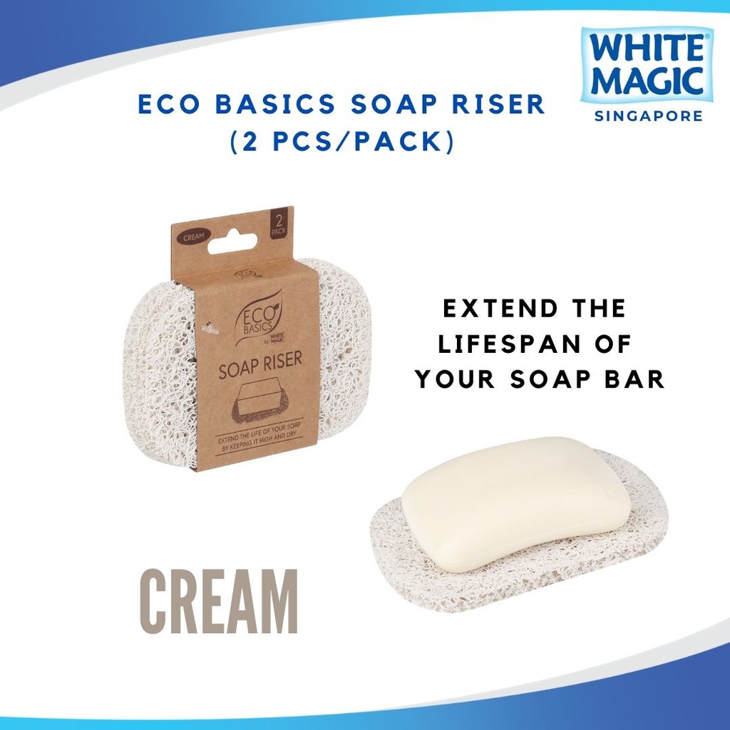 White Magic Eco Basics Soap Riser 2 Pack Cream 