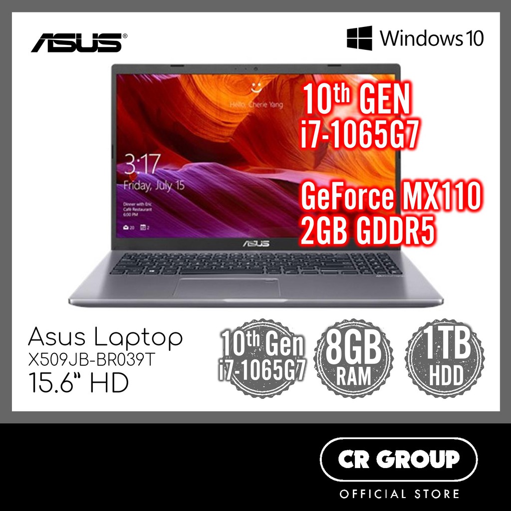 Asus Laptop X509jb Br039t 15 6 Inch Hd Intel Core I7 1065g7 8gb Ddr4 Ram 1tb Hdd Nivida Geforce Mx110 2gb Gddr5 Shopee Singapore