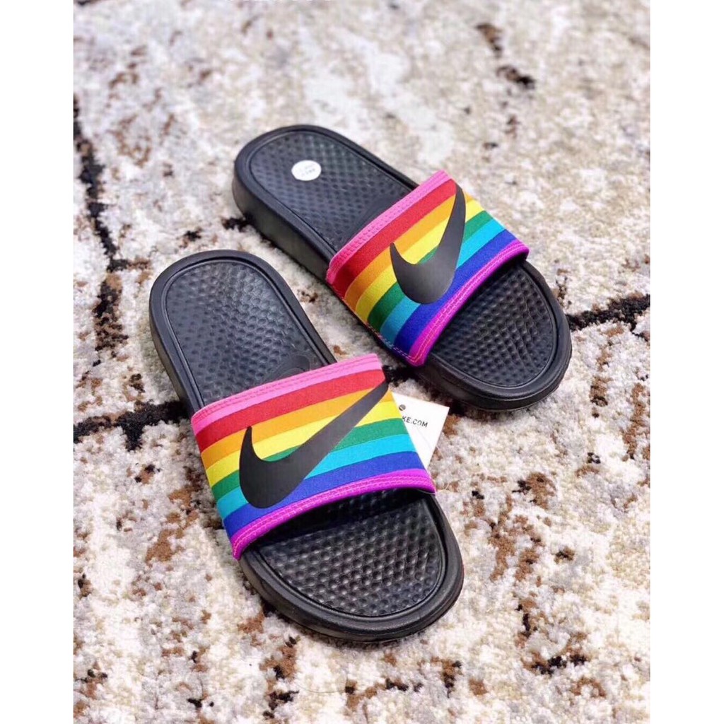 nike benassi rainbow
