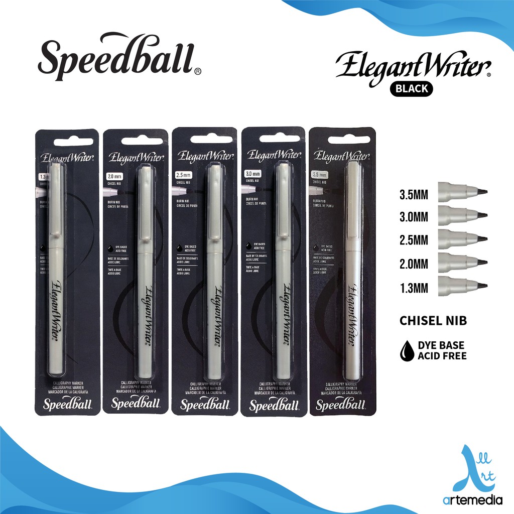 Speedball Elegant Writer Calligraphy Marker Sets black asst