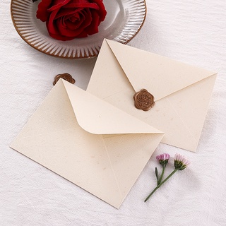 5 Pcs Retro Linen Texture Envelope Thickened Literary Envelopes Set #0