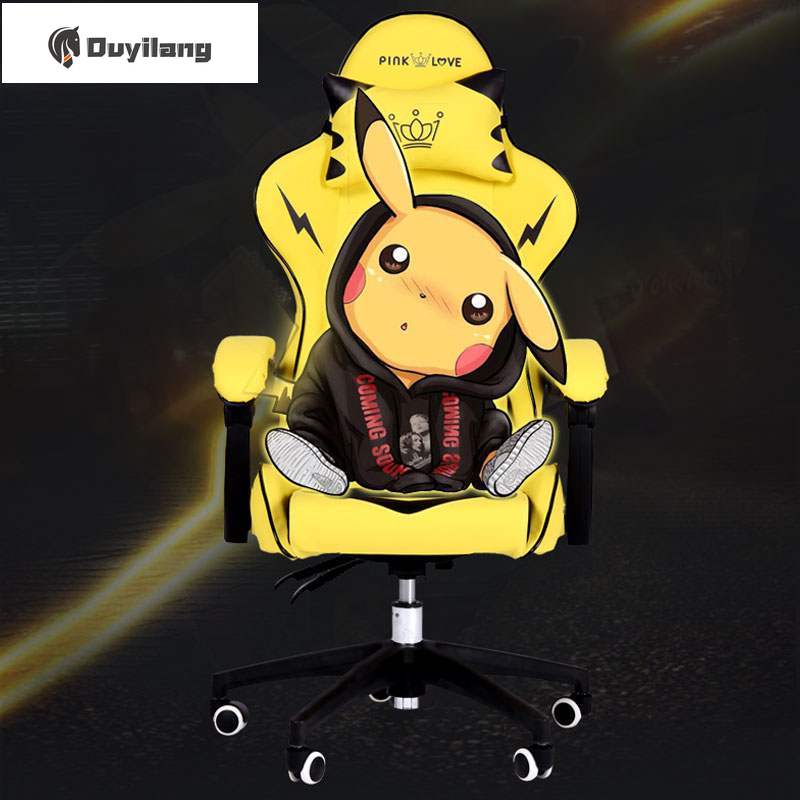 Pikachu Gaming Chair Cute Computer Chair Simple Boss Chair