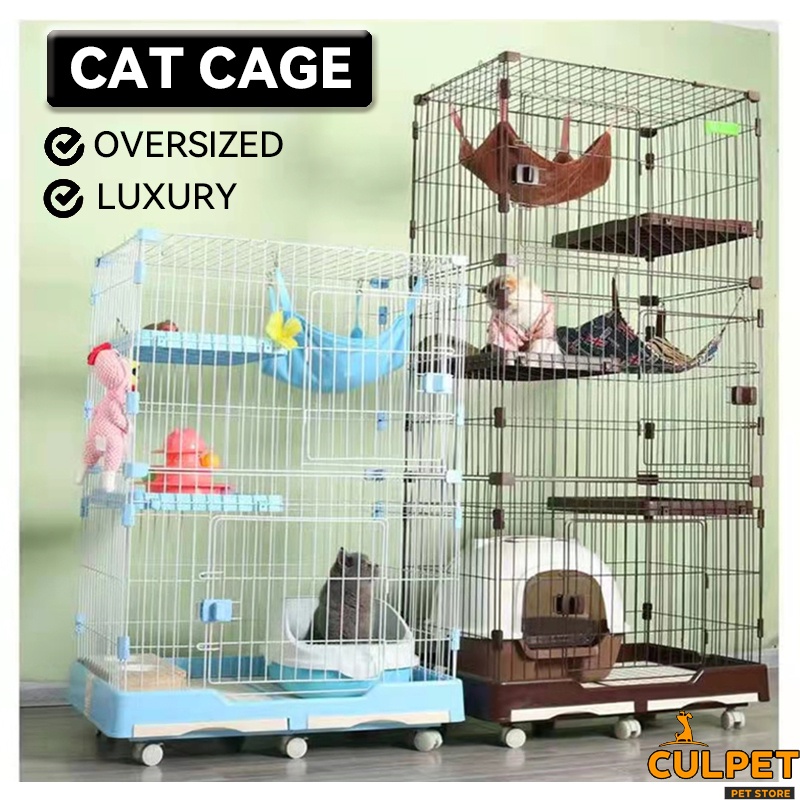 Oversized Cat Cage Cat Villa 1/2/3 Storey Large Family Indoor Cat House