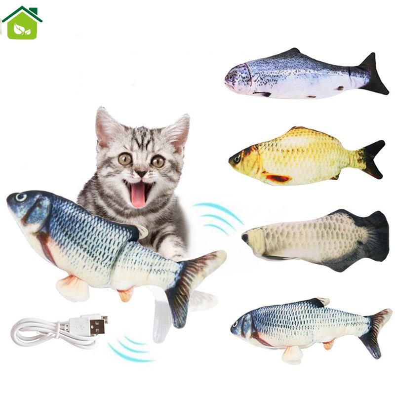 Cat Fish Toy Plush Pillow Distract Bite Chew Kitten Pet Toy 