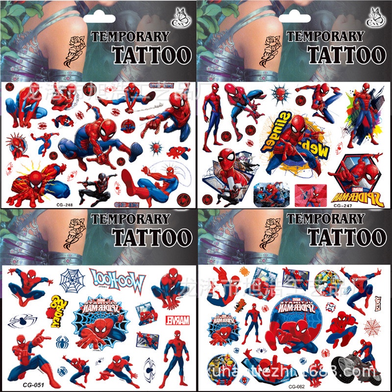 Cartoon Spiderman Waterproof Temporary Tattoo Sticker For Kids Party ...