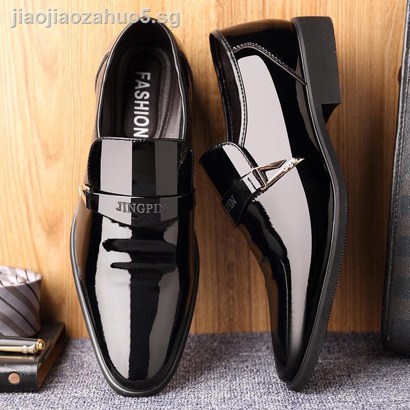 Autumn And Winter New Pointed Leather Shoes Male Youth Korean British Fashion Men S Business Overshoot Casual Shopee Singapore